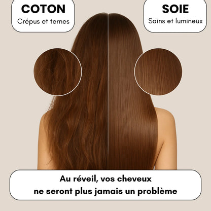 Taie d'oreiller 100 % soie anti-frisottis